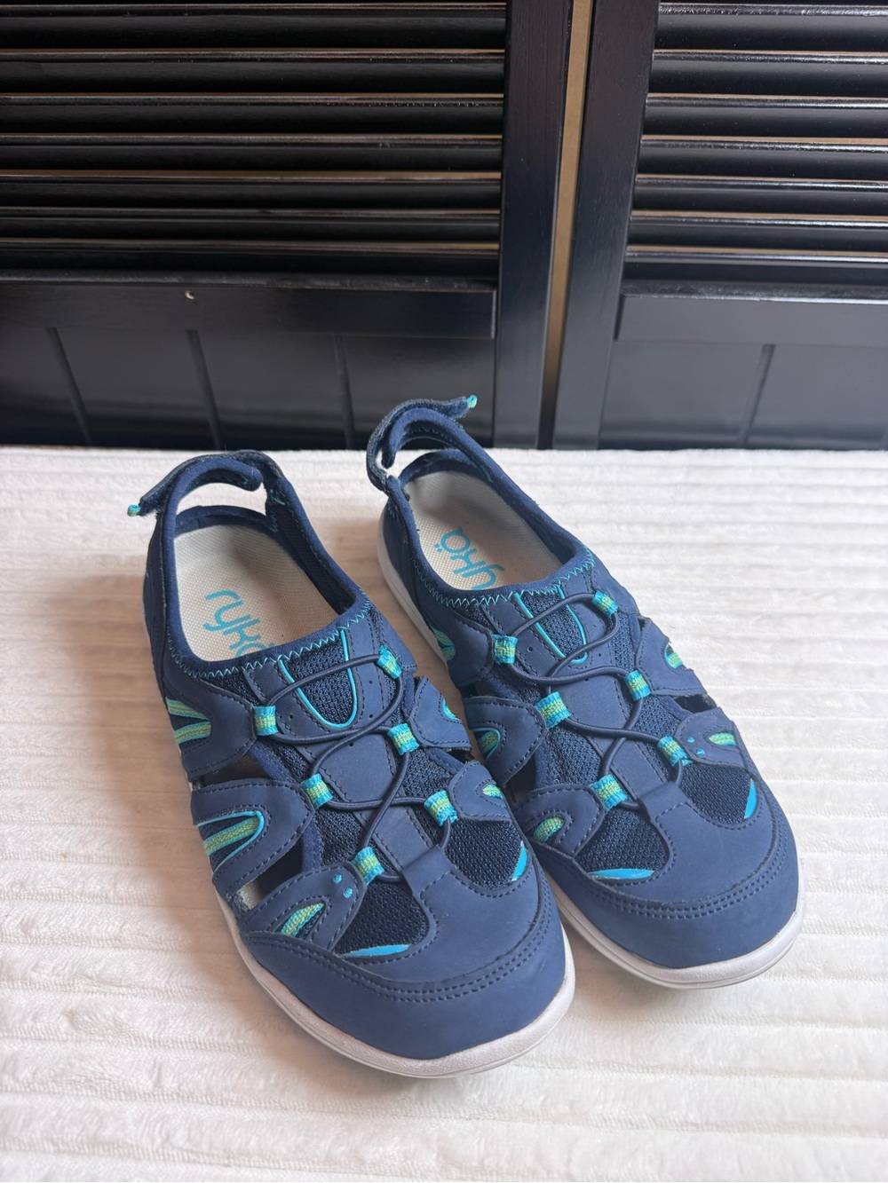 Ryka Navy and Teal Women's Active Sandals